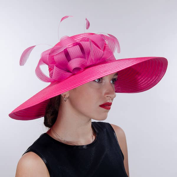 321883 | Color Satin Taffeta Off-The-Face Church Hat: BLACK