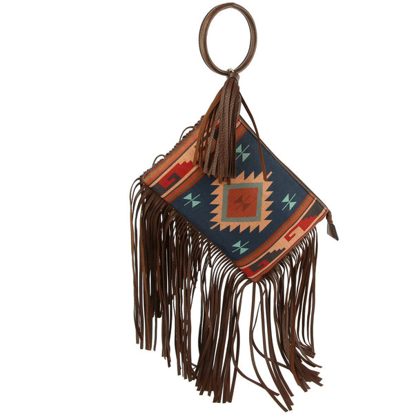 Southwestern Fringe Wristlet Bag