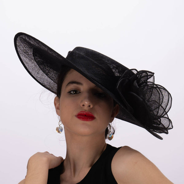 Large Sinamay brim with small crown | 119181B: Red