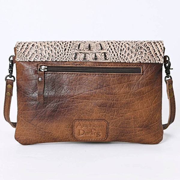 ADBGS178 Crocodile Embossed Genuine Leather Crossbody Envelope - Western Style: ADBGS178BJ