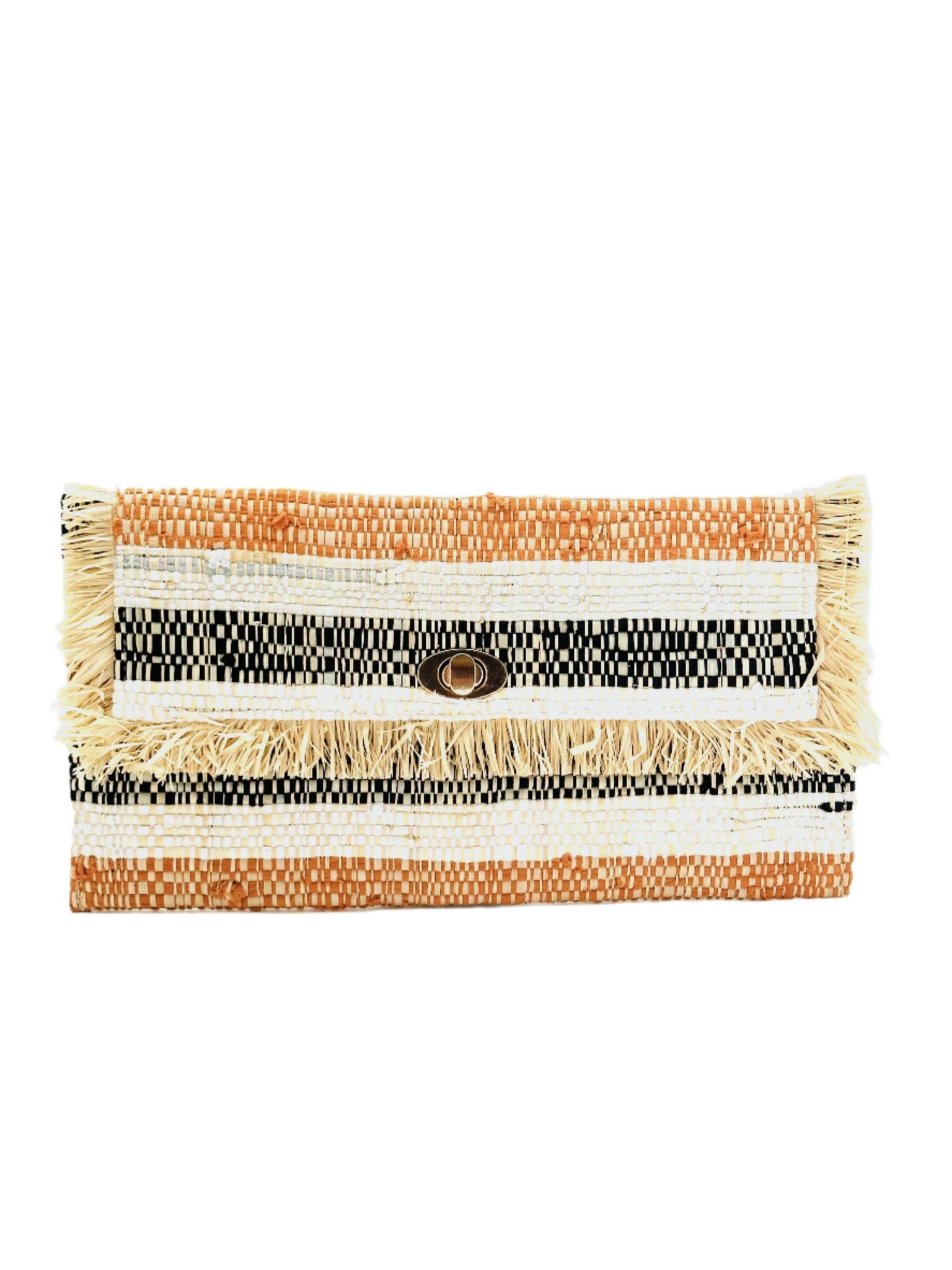Recycled Cotton Clutch with Raw Fringe Edge