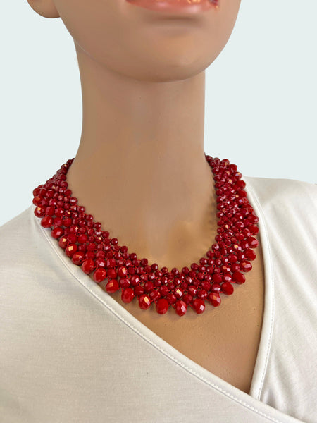 Crystal Statement Necklace: Jet Black