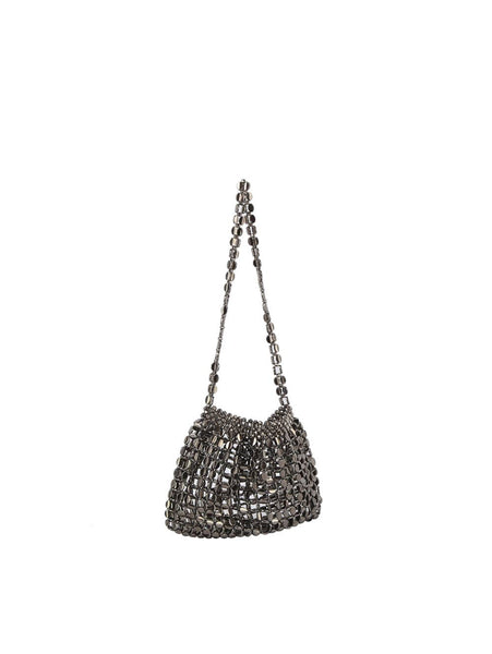 Metal mesh evening shoulder bag: Gun metal