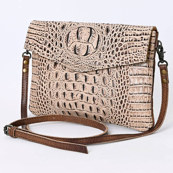 ADBGS178 Crocodile Embossed Genuine Leather Crossbody Envelope - Western Style: ADBGS178BJ