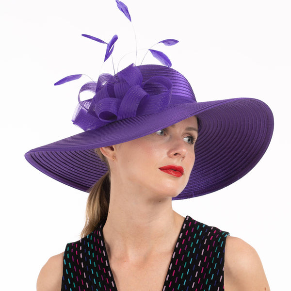 321883 | Color Satin Taffeta Off-The-Face Church Hat: BLACK