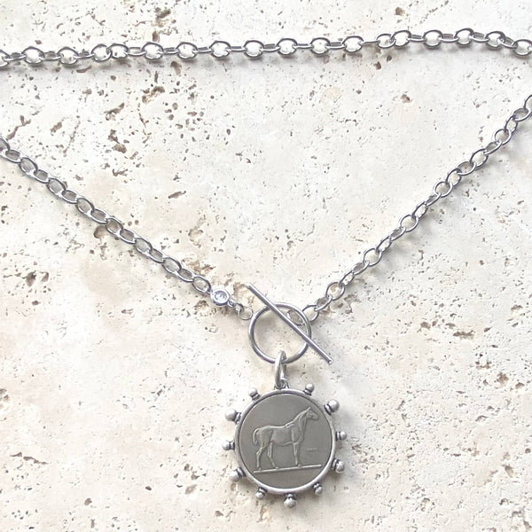 Horse jewelry equestrian necklace derby moutain boutique