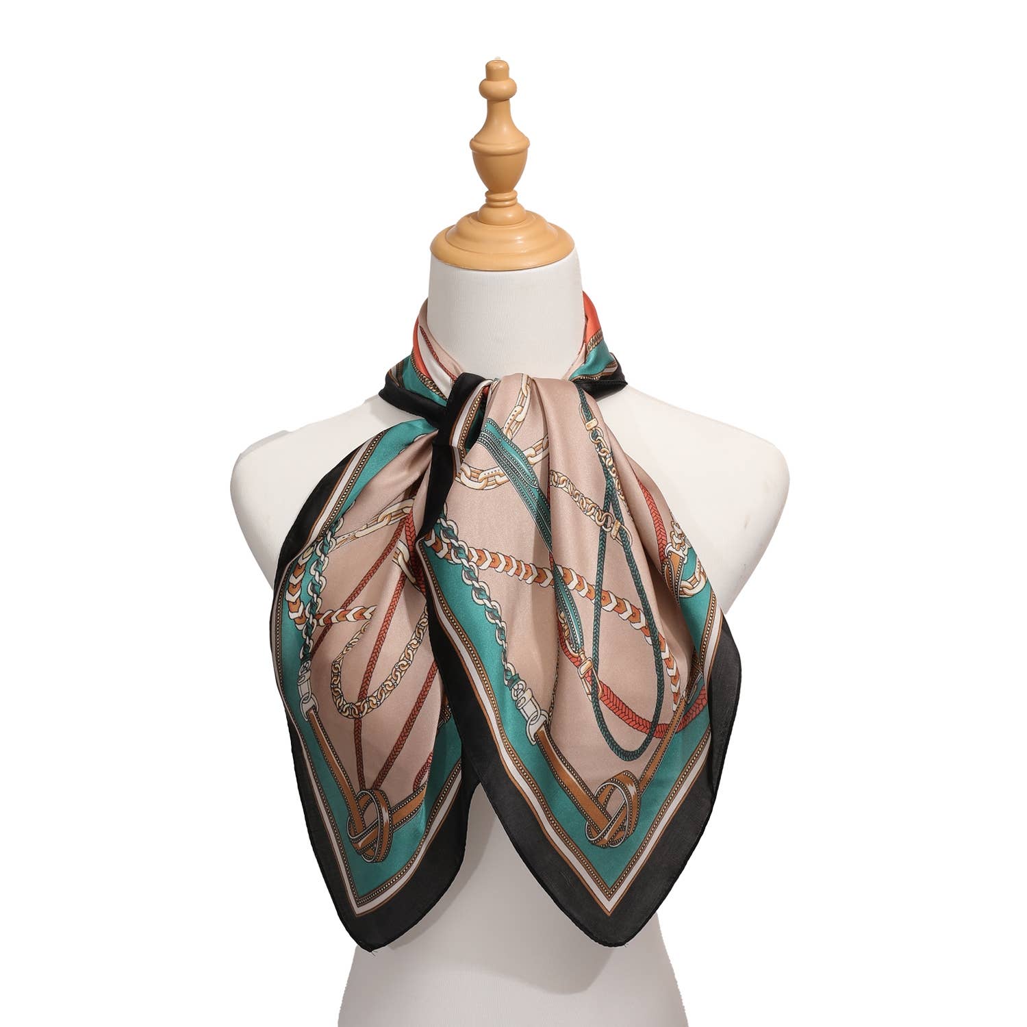 MULTICOLOR CHAIN SILK SCARF: BKMT