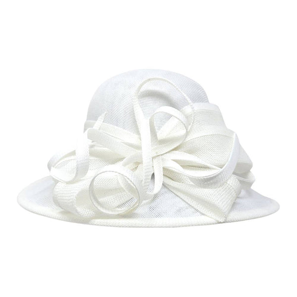 Two Tone Bow Accent Elegant Sinamay Dressy Hat: Beige,Brown