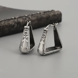 Boho Earrings , Women Unique Silver Hoop Earrings