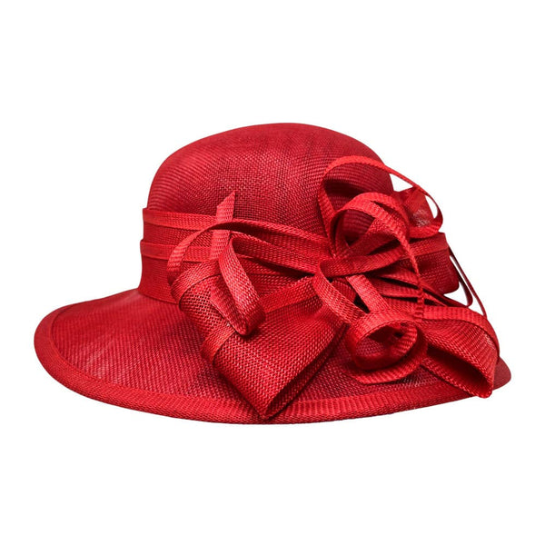 Two Tone Bow Accent Elegant Sinamay Dressy Hat: Beige,Brown