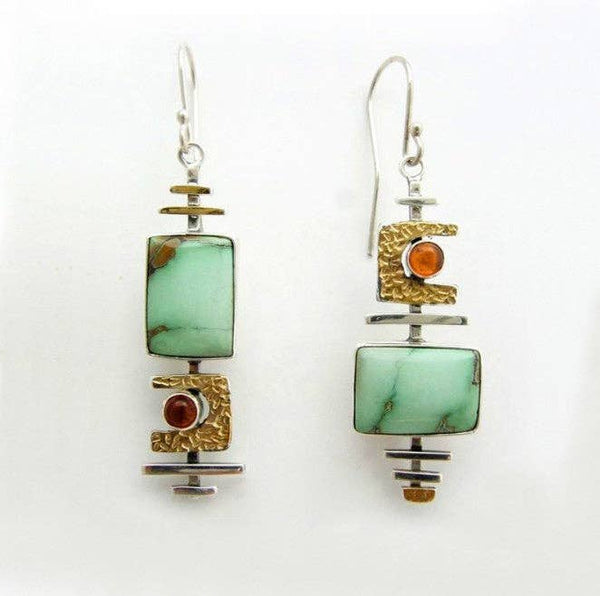Asymmetric Earrings E3586: Green