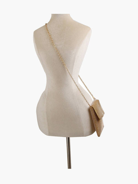 Evening Clutch Purse Mesh Crossbody Bag: SILVER