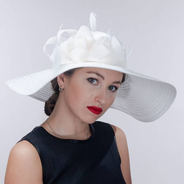 321883 | Color Satin Taffeta Off-The-Face Church Hat: BLACK