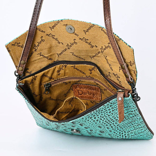 ADBGS178 Crocodile Embossed Genuine Leather Crossbody Envelope - Western Style: ADBGS178BJ
