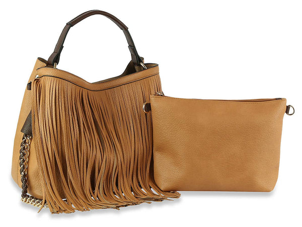 Fringe Hobo Handbag Set: D-0730-LST