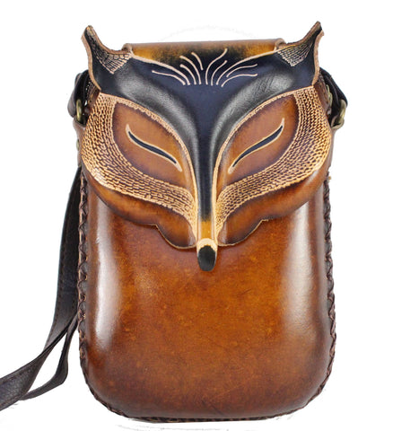 Brown Leather Fox Purse