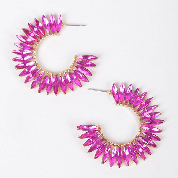 Rhinestone Earring: Clear Gold