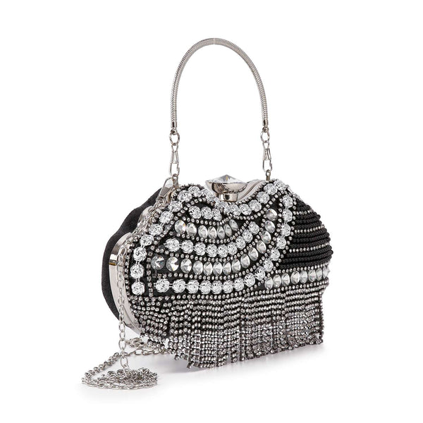 Dazzling Multi Stone Evening Bag: Silver