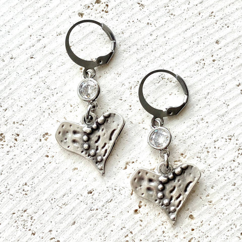 Artisan heart earrings boutique salon gallery spa jewelry