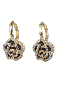 Emily Blue Rose CZ Earring
