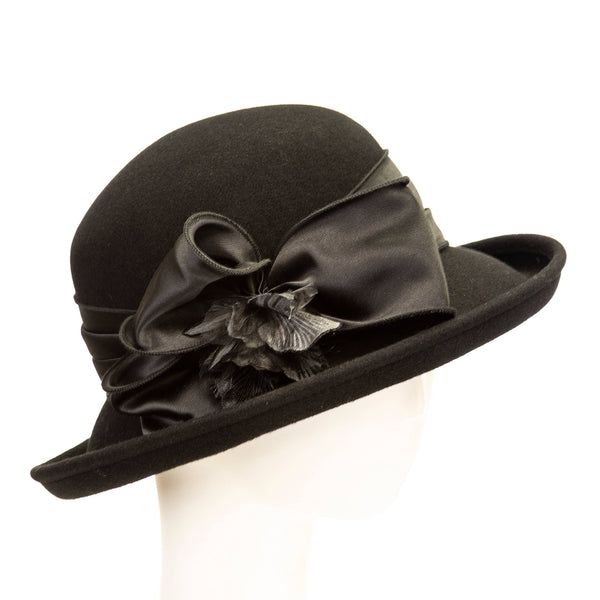 Paige Classic Wool Women's Cloche Hat: Grey