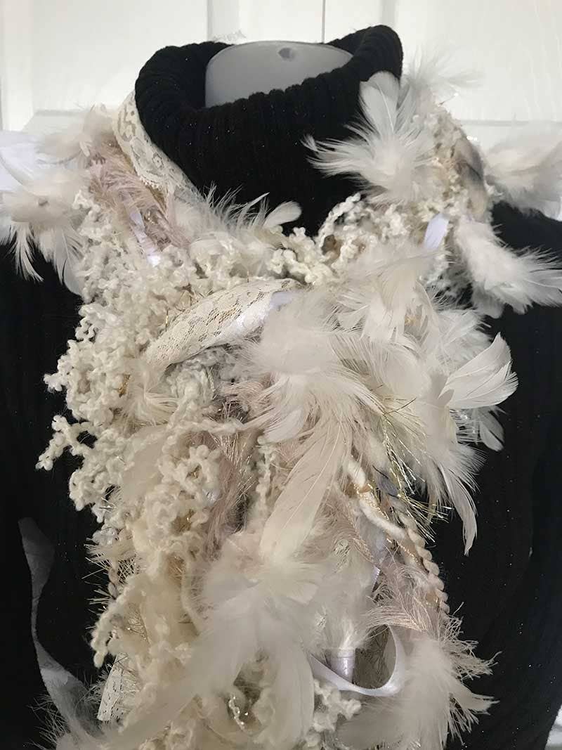 White Feathers Scarf