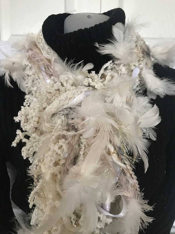White Feathers Scarf