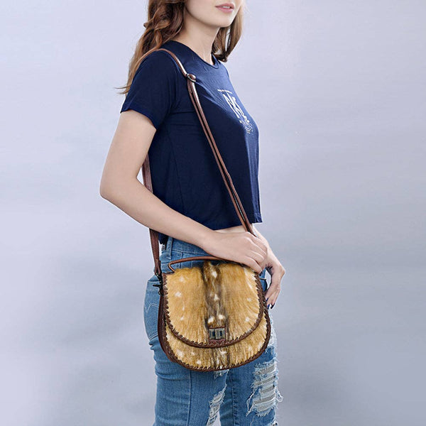 ADBG1221 American Darling Hair-On Cowhide Genuine Leather Western Crossbody Bag: ADBG1221