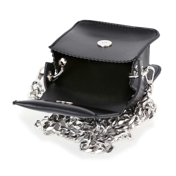 Chain Accented Evening Bag: Black