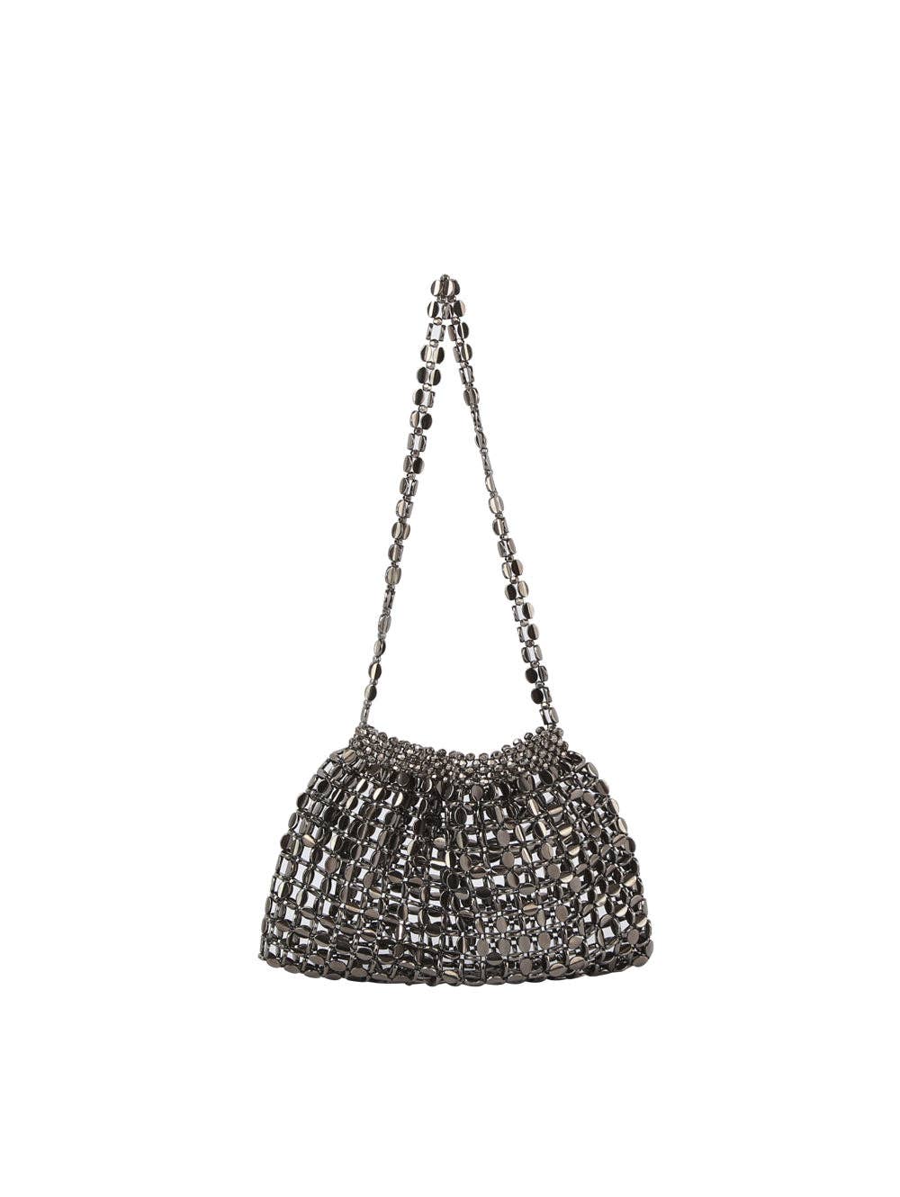 Metal mesh evening shoulder bag: Gun metal