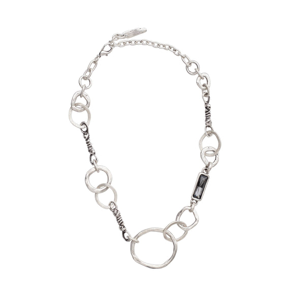 Handmade Crystal Pewter Necklace - 3985