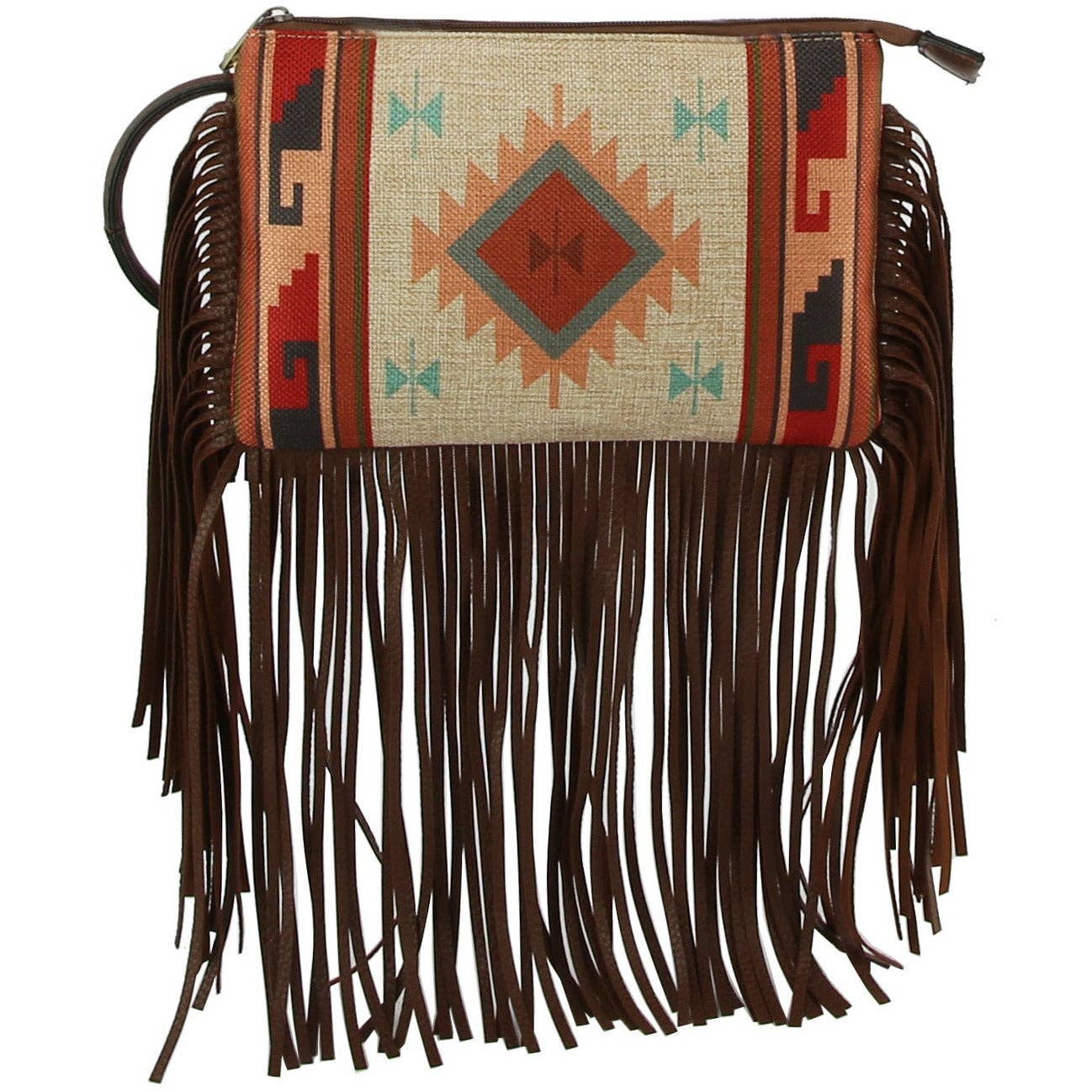 Southwestern Fringe Wristlet Bag