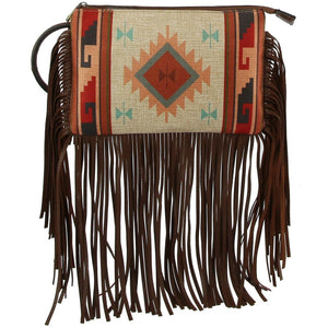 Southwestern Fringe Wristlet Bag