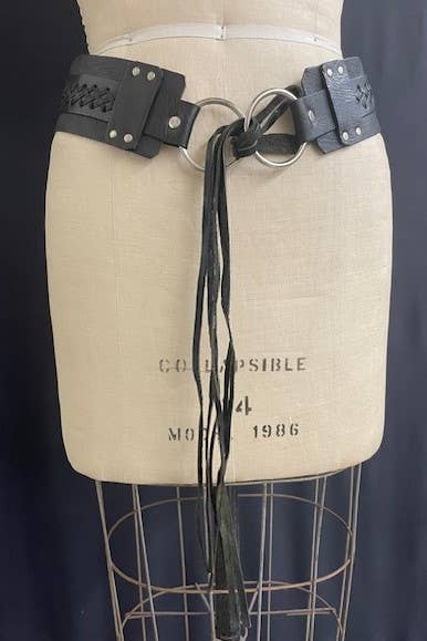 Leather belt with strings