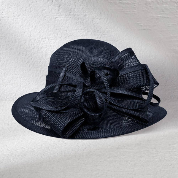 Two Tone Bow Accent Elegant Sinamay Dressy Hat: Beige,Brown