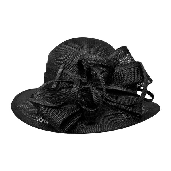 Two Tone Bow Accent Elegant Sinamay Dressy Hat: Beige,Brown
