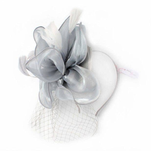 Style Fleur. Grey Chiffon Fascinator On An Aliceband