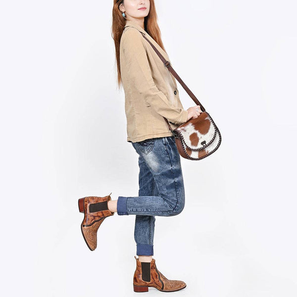 ADBG1221 American Darling Hair-On Cowhide Genuine Leather Western Crossbody Bag: ADBG1221