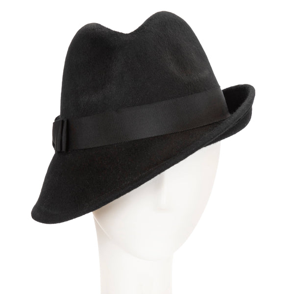Scorpio Long Hair Brushed Wool Asymmetrical Fedora: Camel