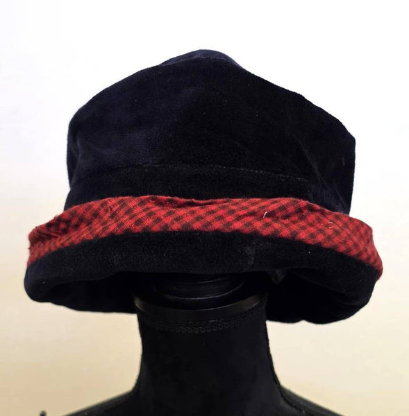 HAT VELVET WITH GHINGHAM TRIM