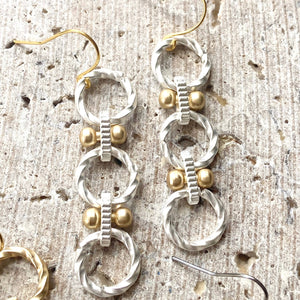 Handmade earrings matte metal  Boutique Jewelry Trending Now: Matte silver with matte gold accents