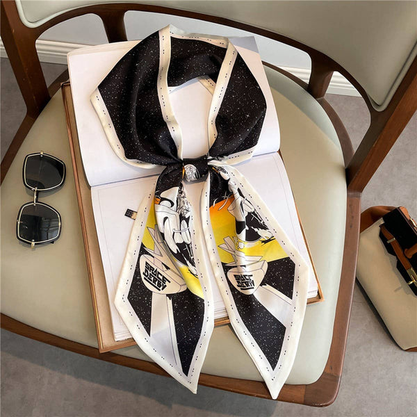 FASHIONABLE DOUBLE-LAYER NARROW SILK HEAD SCARF_CWASC1512: TYPE1 / (OS) 1