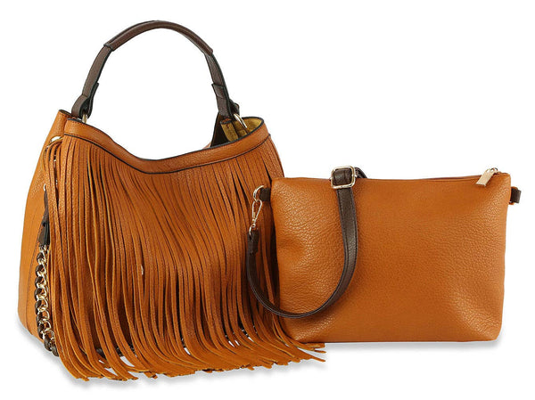 Fringe Hobo Handbag Set: D-0730-LST
