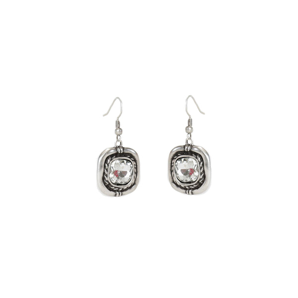Handmade Pewter Crystal Earrings - NE1410