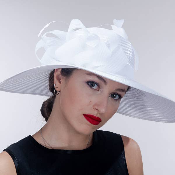 321883 | Color Satin Taffeta Off-The-Face Church Hat: BLACK