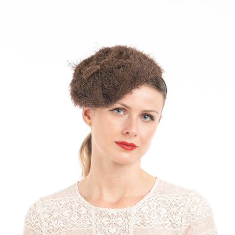 Brown Chenille Fascinator
