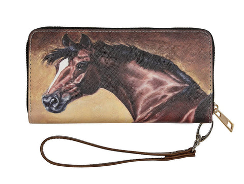 Bay Horse Head Clutch Wallet