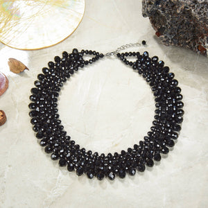 Crystal Statement Necklace: Jet Black