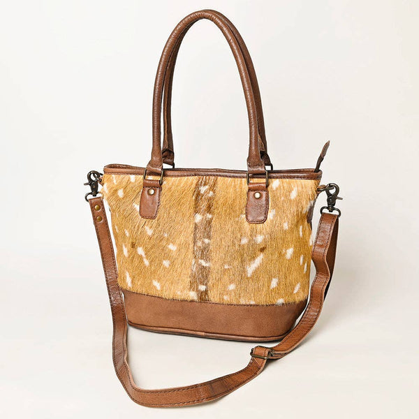 ADBG1230 American Darling Western Hair-On Cowhide Tote Bag with Genuine Leather Trim - Handcrafted Tote: ADBG1230