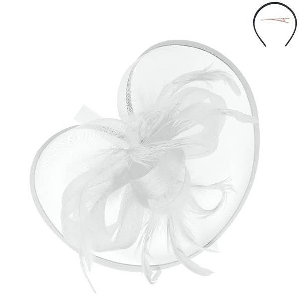 RIBBON MESH FASCINATOR HEADBAND CLIP HTH2718: Iv